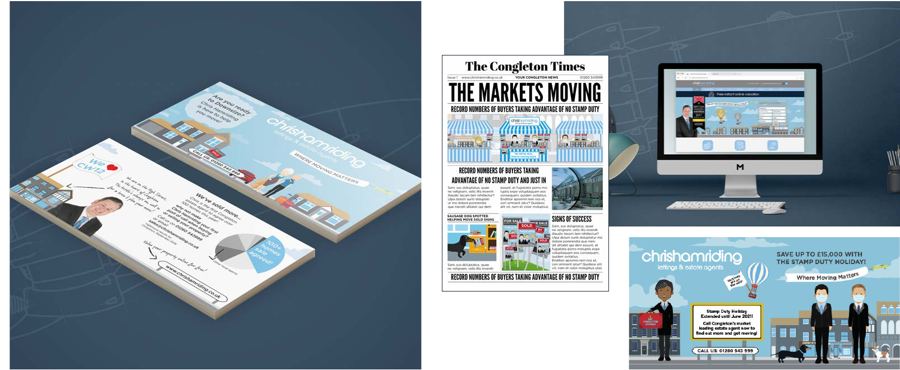 Chris Hamriding estate agents illustrated campaign on print and web
