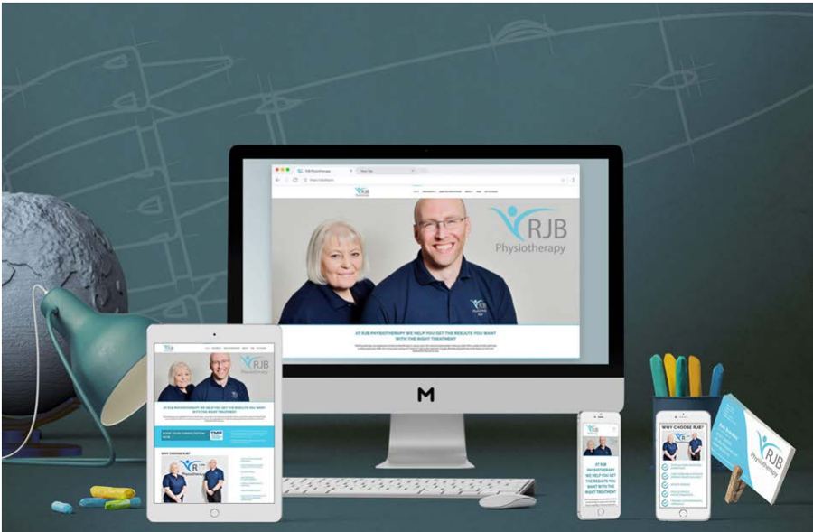 RJB Physiotherapy website on desktop, tablet and phone
